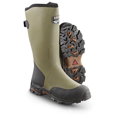 Men's Rocky® 14" Mudder Waterproof Boots, Green - 226961, Rubber & Rain ...