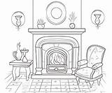 Fireplace coloring Pages – Coloring Corner sketch template