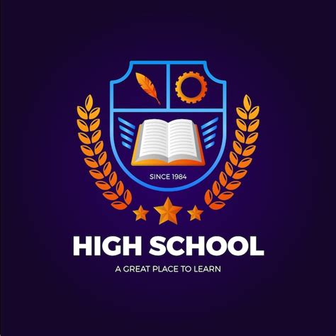 Free Vector | Gradient high school logo design