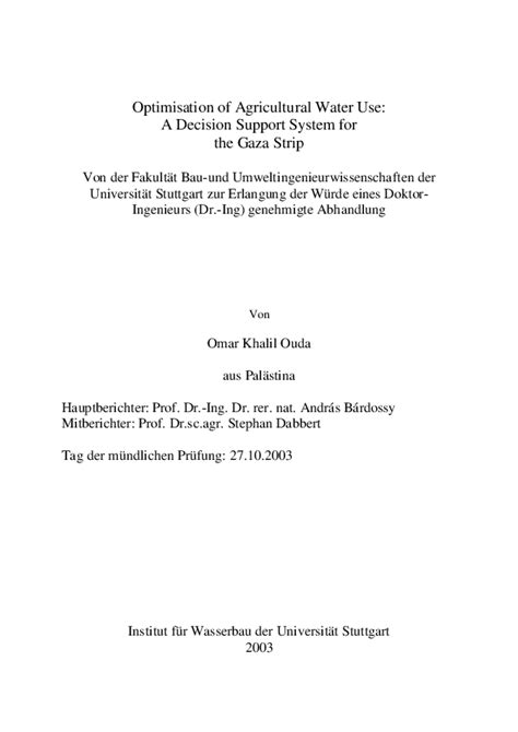 (PDF) Optimization of Agricultural Water Use: A Decision Support System for the Gaza Strip ...