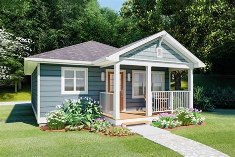 Cozy Tiny Home with Gabled Front Porch - 67754MG | Architectural ...