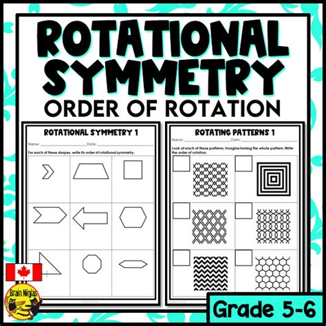 Rotational Symmetry and Order of Rotation Math Worksheets | Paper ...