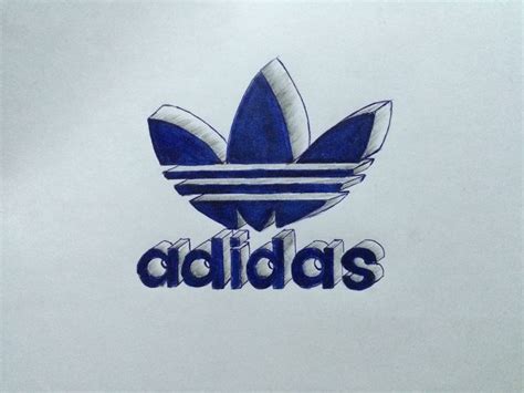 How to draw adidas originals logo in 3D | Trefoil adidas | speed drawing | Easy drawings ...