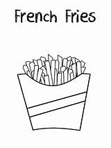 French Fries Coloring Page sketch template