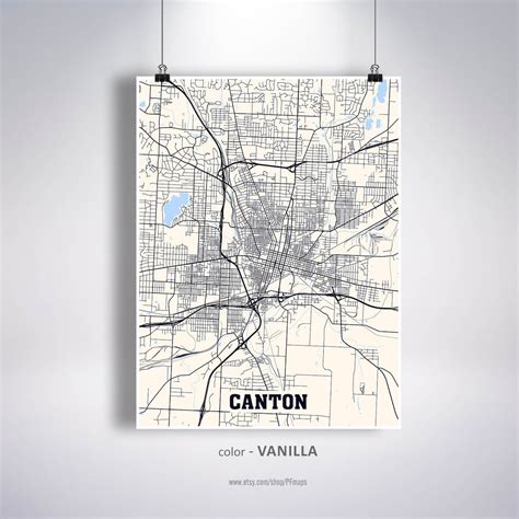 Canton Map Print Canton City Map Ohio OH USA Map Poster | Etsy