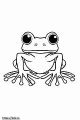 Simple frog coloring Sheet sketch template