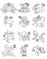 Zodiac Signs Coloring Page sketch template