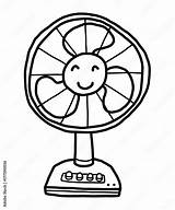 fan cartoon / Vector And Illustration Black White Hand Drawn  sketch template