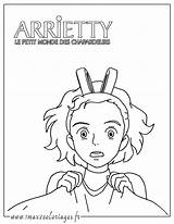 Coloring Arrietty Pages Book Ghibli Studio Borrower Printable Disegni  sketch template