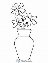 Printable Flower Filled Vase Coloring Page sketch template