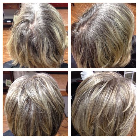 transition blending grey hair with highlights and lowlights - Lino Yoo