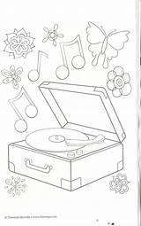 record player coloring Page  Coloring Books Pages Music sketch template