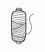 Premium Vector  Spool Of Thread For Sewing Needlework Doodle Linear sketch template