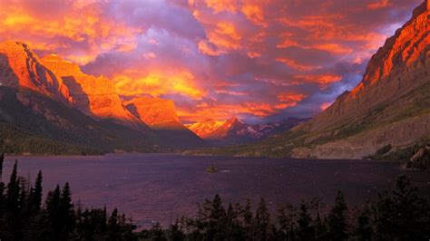 Sunrise Over St Mary Lake Glacier National Park Montana wallpapers and ...