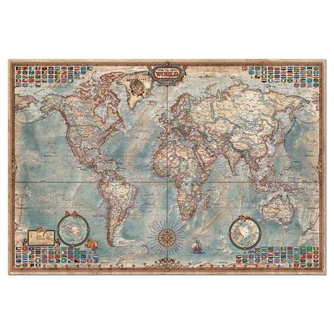 Educa The World Map 4,000-pc. Jigsaw Puzzle | World map puzzle, Map puzzle, World map