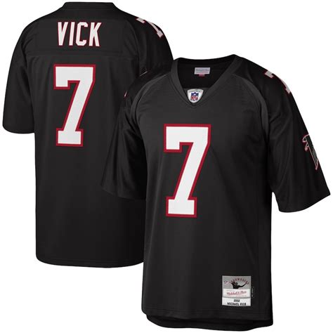 Men's Atlanta Falcons Michael Vick Mitchell & Ness Black 2002 Authentic Throwback Retired Player ...