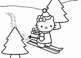 🖍️ Hello Kitty Skiing Winter  Printable Coloring Page For Free Puplacom sketch template