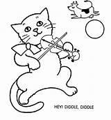Hey Diddle The Cat And Fiddle Coloring Pages Sketch Page sketch template