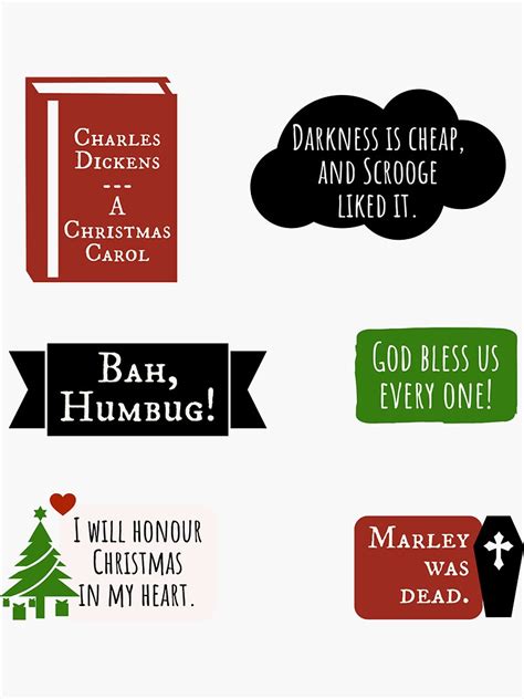 "Dickens Scrooge A Christmas Carol Holiday Quotes" Sticker for Sale by IceCreamMuseum | Redbubble