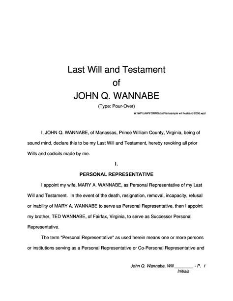 39 Last Will and Testament Forms & Templates - Template Lab