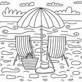 Summer Sunny Beach coloring Page Vector Hand Drawn With  sketch template