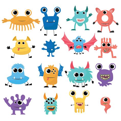 Funny cartoon monsters set. Vector illustration for Halloween ...