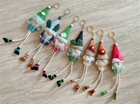 Gnome Keychain Gnome Keyring Adorable Gnome Christmas - Etsy Singapore ...