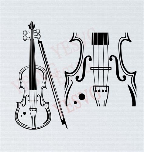 Violin SVG File Violin Musical Instrument Clipart Fiddle 4 | Etsy