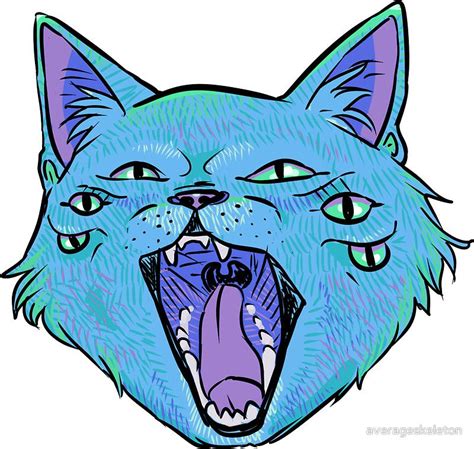 Blue Cat Sticker by averageskeleton | Cat stickers, Purple sticker ...