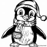 Christmas Penguin Coloring Pages  Free & Printable sketch template