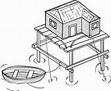 Coloring Page stilt House  Free Printables Img 16117 sketch template