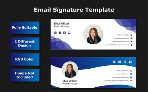 Email Signature Template - Vector Image - TemplateMonster