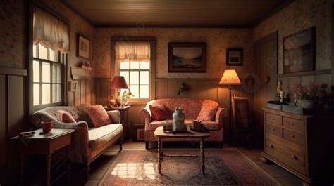 An Old Country House Living Room With Tattered Couches Background, Country Living Room Picture ...