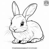 Lifelike Realistic Bunny Coloring Pages sketch template