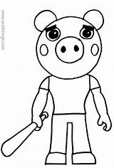 Piggy Roblox Coloring Pages George  XColoringscom sketch template