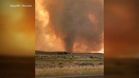 California wildfire spawns fire tornado amid heat wave Video - ABC News