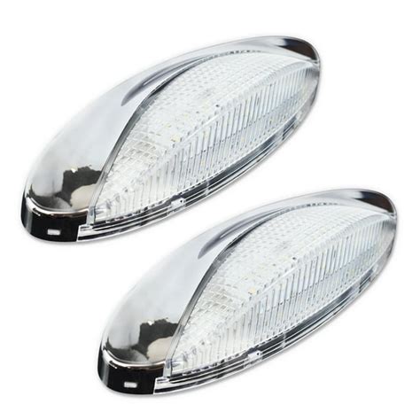 Leisure LED-2-RV Chrome Euro Exterior Porch Utility Light clear lens - Walmart.com - Walmart.com