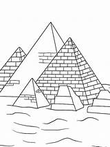 Pyramid coloring pages sketch template