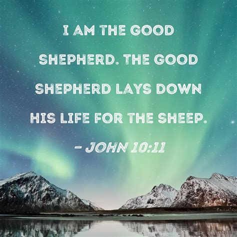 John 10:11 I am the good shepherd. The good shepherd lays down His life for the sheep.