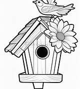 Bird House Flowers coloring Page Coloring Sheet For Kids Vol 9 sketch template