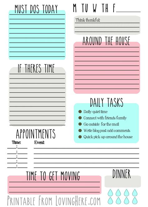 Free Printable To-Do List for Daily Planner