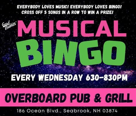 MUSIC BINGO WEDNESDAYS , Overboard Pub & Grill, Newburyport, 6 December ...