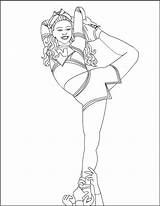 Cheerleader Coloring Pages Printable Color Realistic Cheer Clipart Girl  sketch template