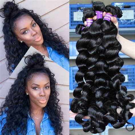 Loose Wave Bundles Raw Virgin Brazilian Hair Weave Bundles 100% Human Hair Bundle Extension One ...