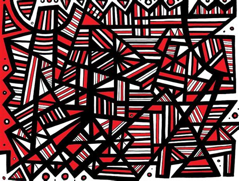 Eloquence Abstract Art Red White Black Drawing by Eddie Alfaro - Fine Art America