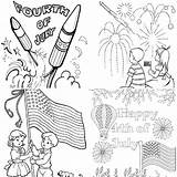 Fourth Of July Coloring Pages Fireworks Shows sketch template