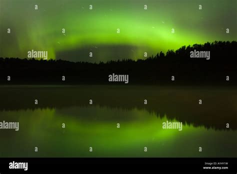 northern lights over esnagi lake Stock Photo - Alamy