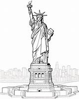 Premium Photo  Coloring Page Of Printable Statue Liberty sketch template