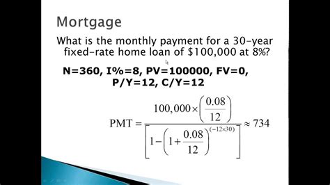 Mortgage calculation example - YouTube