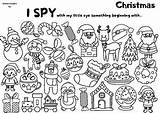 FREEBIE Christmas I SPY coloring page By Christinafreeprints  TpT sketch template